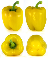Yellow Bulgarian pepper isolated on white background