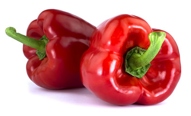 Red Bulgarian pepper isolated on white background