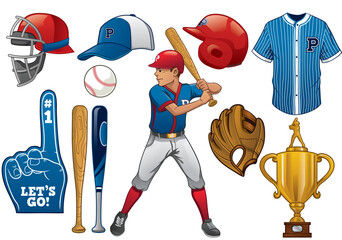 baseball elements in set