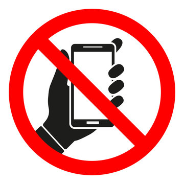 sign forbidden phone on white background