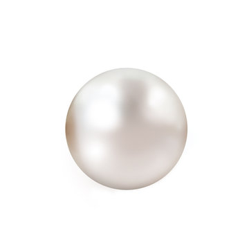 White pearls on white background with two out of focus