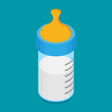 Feeding bottle flat vector icon