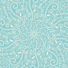 Ornamental round lace, kaleidoscopic floral  decoration