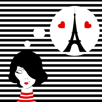 fashion girl dreaming of paris