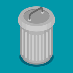 Flat vector Steel bin icon
