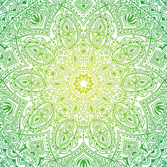 Colorful ornate mandala in oriental style, backdrop can be used for World Environment Day.
