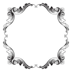 Classical baroque ornament vector 