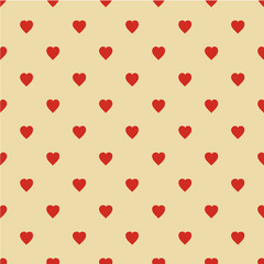 Pattern with hearts. Flat Scandinavian style for print on fabric, gift wrap, web backgrounds