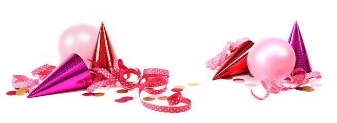 Carnival banner with pink decorations
