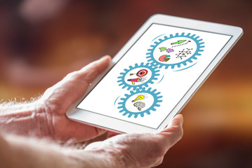 Business strategy concept on a tablet