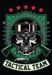 soldier wearing skull mask