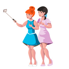 Two young girls doing selfie.