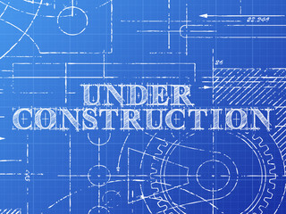 Under Construction Blueprint Tech Drawing