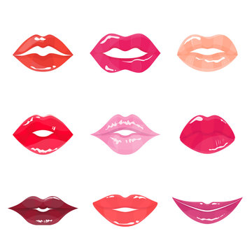 lips bright color set