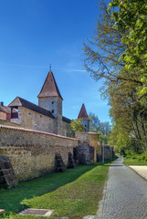 City wall in Amberg, Germany