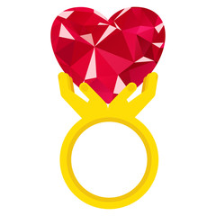 ring with diamond heart