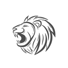 head roaring lion art 