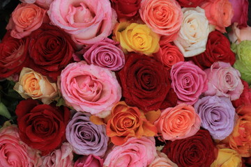 Mixed wedding roses