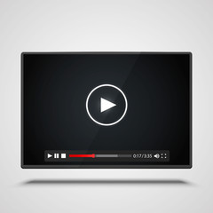 Payer video frame on the white background. Vector illustration