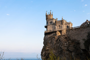 Fototapeta na wymiar Swallow Nest Castle on Aurora Cliff in Crimea