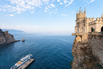 pier and Swallow Nest castle over Black Sea