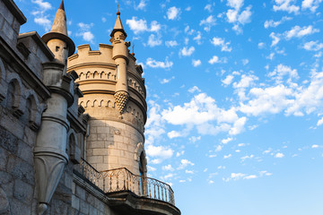 Fototapeta na wymiar tower of Swallow Nest Castle in Crimea