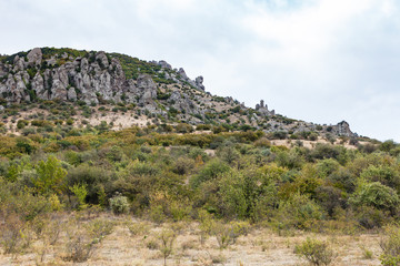 Demerdzhi Mountain with Ekaterina Head Rock