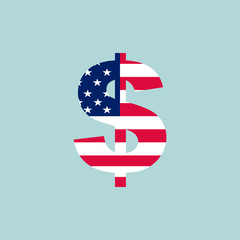 Dollar sign american flag style. Business concept