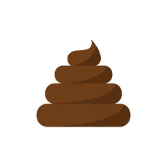 Poo icon isolated on white background. Flat style