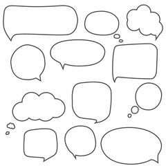 Speech bubbles set line style. Comunnication concept