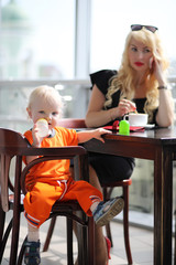 Beautiful young businesswoman in working break