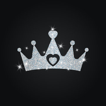 Silhouette of crown with glitters