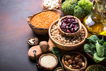 Healthy vegan food assortment. 