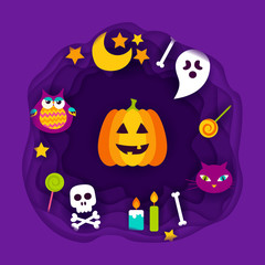 Happy Halloween Paper Cut