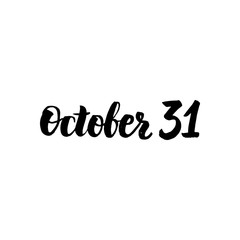October 31 Lettering