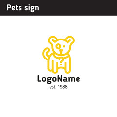 Sign of happy pets for a shop