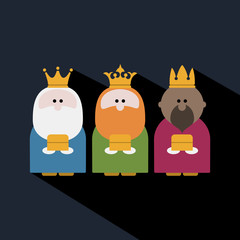 Three Kings on Epiphany day on a dark background