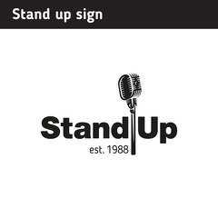 Logo for stand-up, microphone