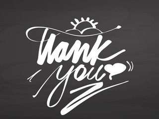 Thank you lettering on chalkboard