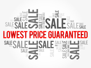 Lowest Price Guaranteed words cloud, business concept background