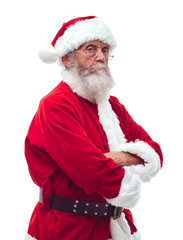 Naklejka premium Santa Claus posing on white background