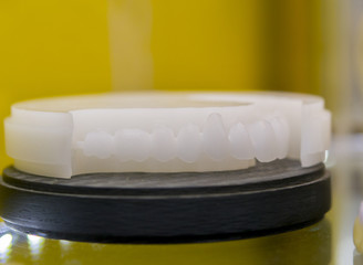 carved teeth with a milling machine cad cam close-up