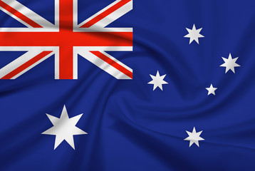 Australia flag with fabric texture.