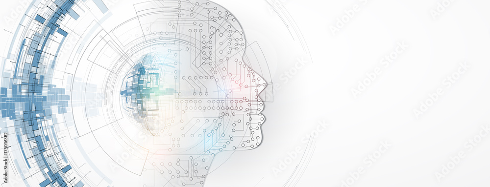 Aufkleber Artificial intelligence. Technology web background. Virtual concept
