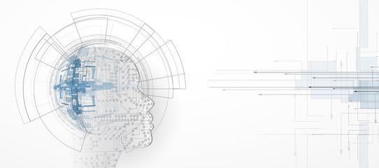 Obraz premium Artificial intelligence. Technology web background. Virtual concept