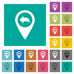 Previous GPS map location square flat multi colored icons