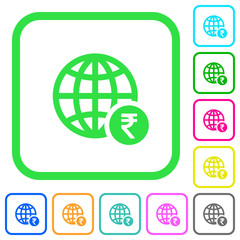 Fototapeta na wymiar Online Rupee payment vivid colored flat icons icons