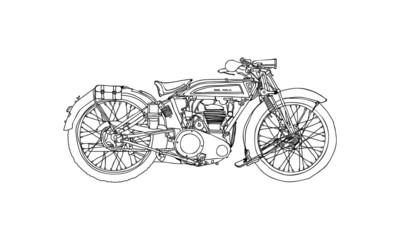 Obraz premium Retro bike hand drawn sketch 