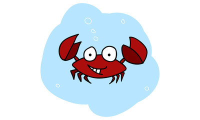 Cute Cartoon Crab Vector