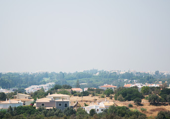 Smog cover the Portimão city in Portugal.